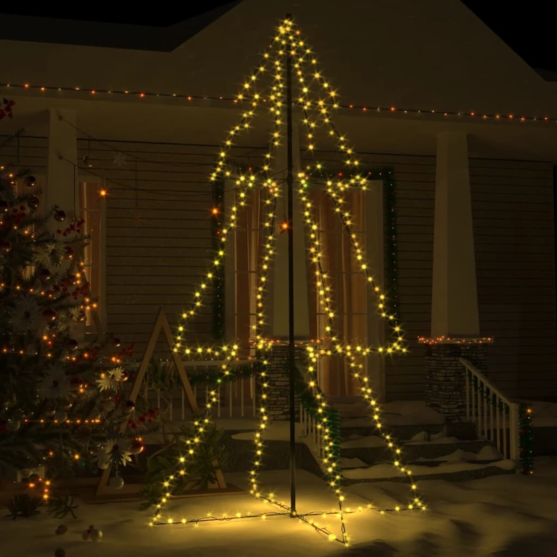 Berkfield Christmas Cone Tree 300 LEDs Indoor and Outdoor 120×220 cm