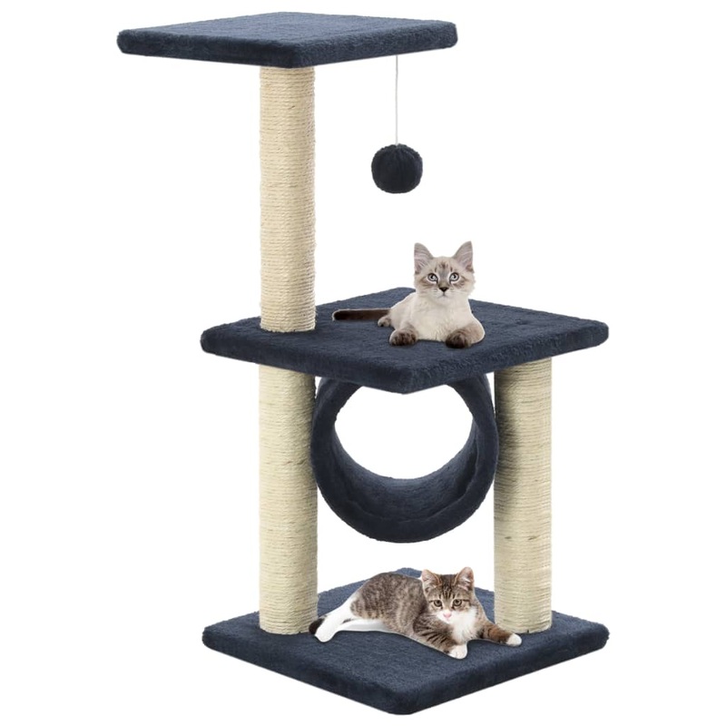 Berkfield Cat Tree with Sisal Scratching Posts 65 cm Dark Blue