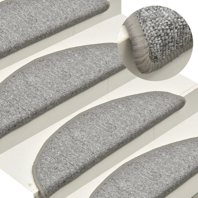 Berkfield Carpet Stair Treads 15 pcs Light Grey 56x17x3 cm