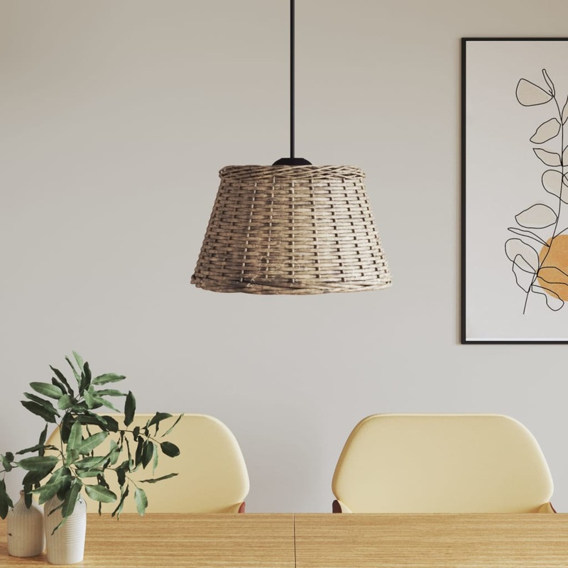 Berkfield Ceiling Lamp Shade Brown _50x30 cm Wicker