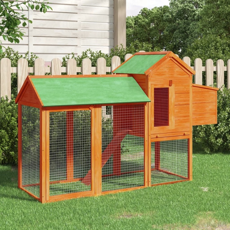 Berkfield Chicken Coop Brown 193x65x117 cm Solid Wood Pine