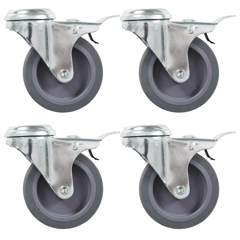 Berkfield 24 pcs Bolt Hole Swivel Casters 75 mm