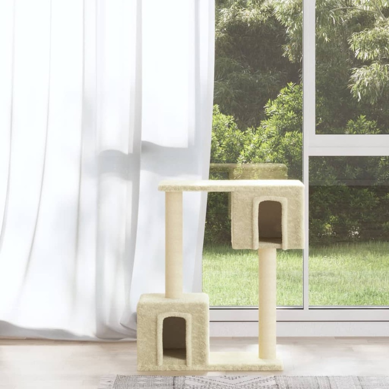 Berkfield Cat Tree with Sisal Scratching Posts Cream 60 cm