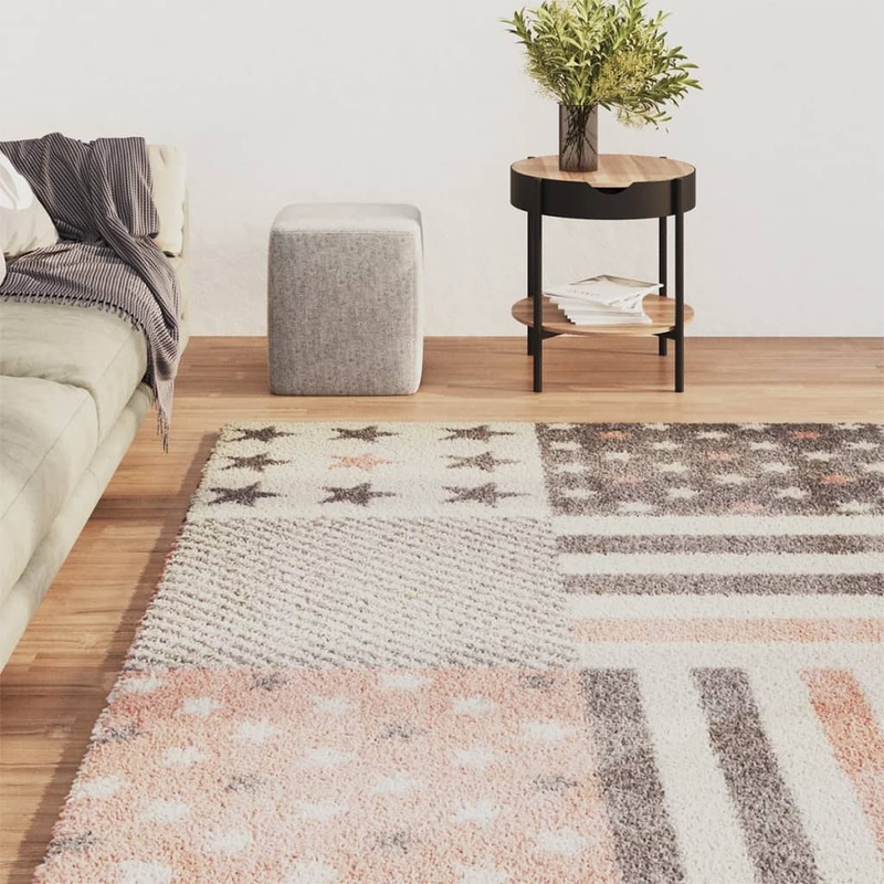 Berkfield Children Rug 200×290 cm Star Pattern Pink