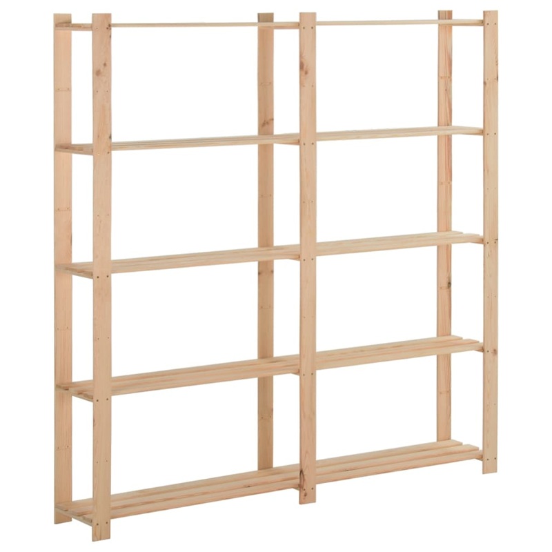 Berkfield 5-Tier Storage Rack 170×28.5×170 cm Solid Pinewood