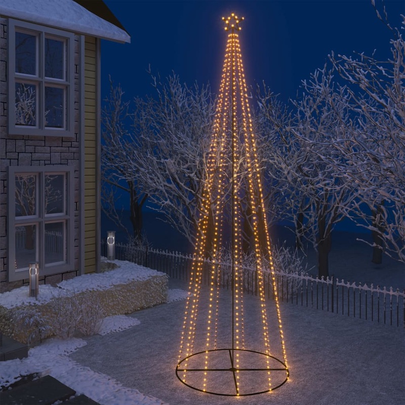 Berkfield Christmas Cone Tree Warm White 732 LEDs 160×500 cm