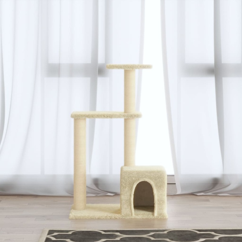 Berkfield Cat Tree with Sisal Scratching Posts Cream 71 cm