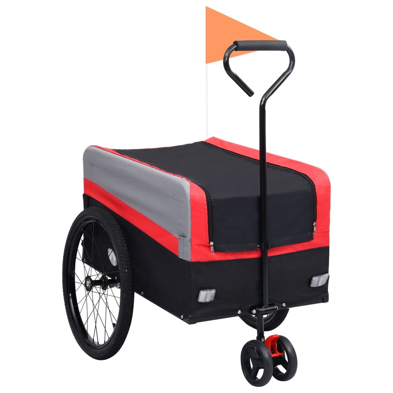 Berkfield 2-in-1 XXL Cargo Bike Trailer & Trolley Red Grey and Black