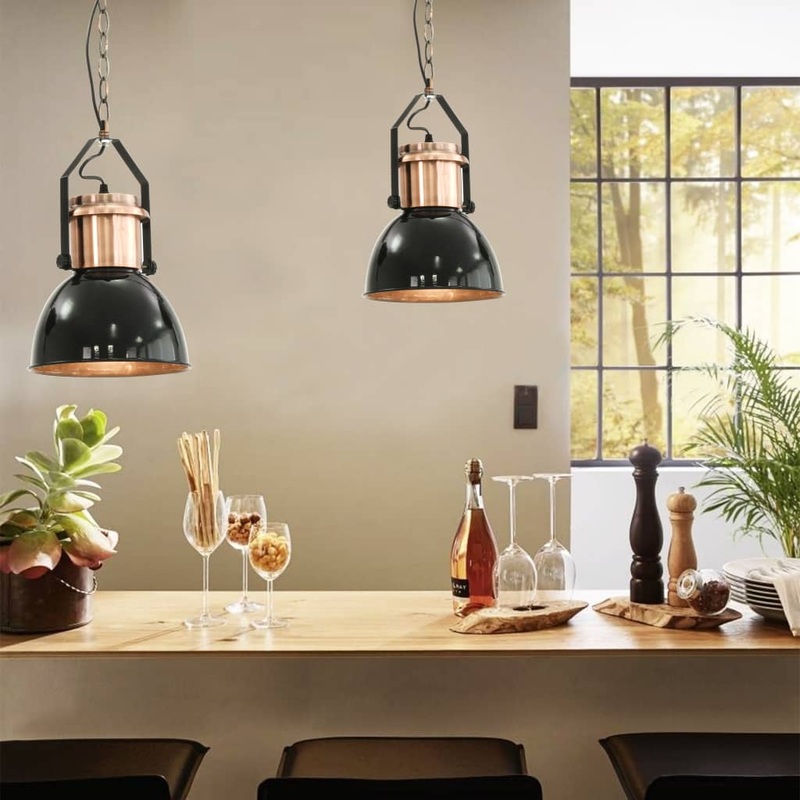 Berkfield Ceiling Lamp 2 pcs Black Round E27