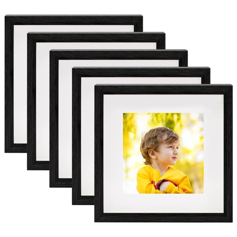 Berkfield 3D Box Photo Frames 5 pcs Black 28×28 cm for 20×20 cm Picture
