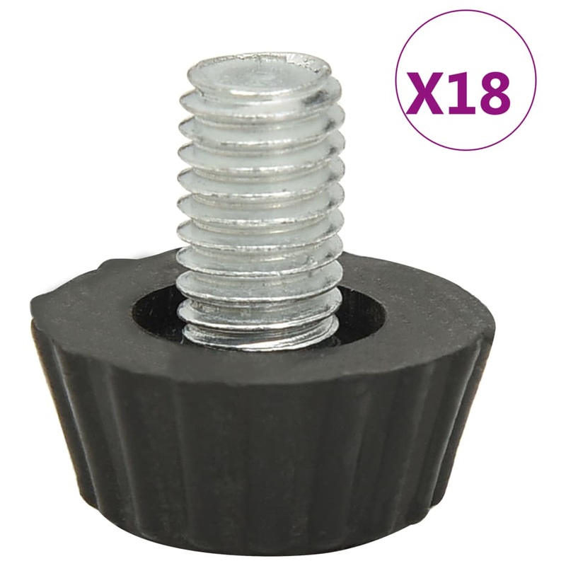 Berkfield Adjustable Furniture Feet M8 18 pcs Black