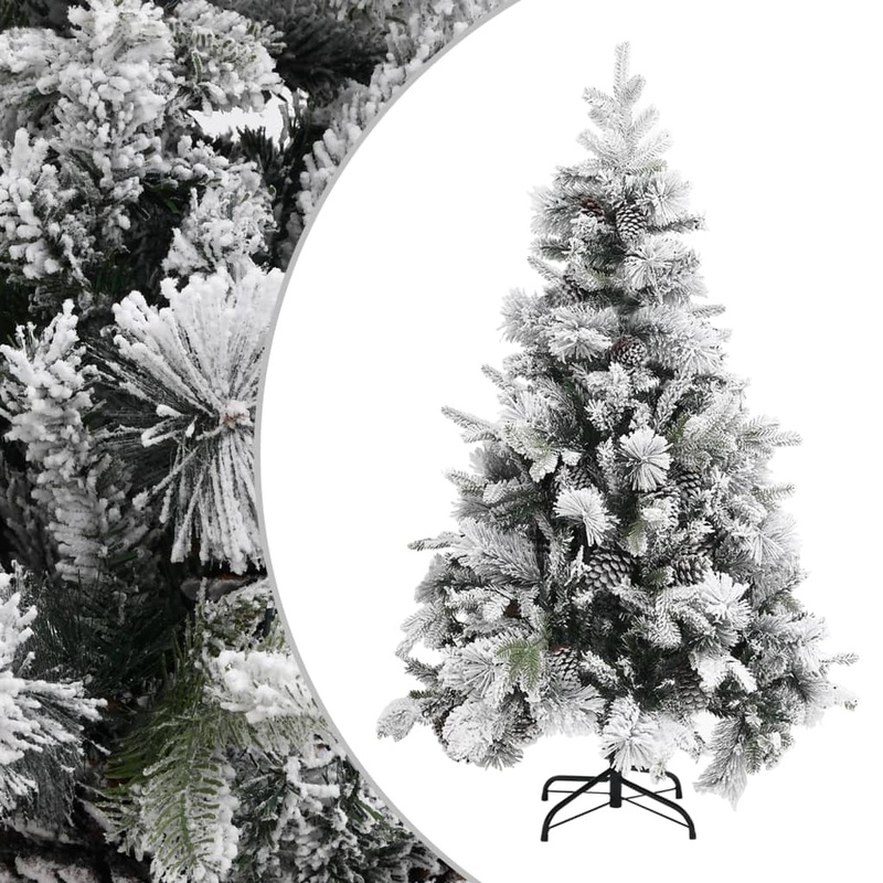 Berkfield Christmas Tree with Flocked Snow&Cones 120 cm PVC&PE