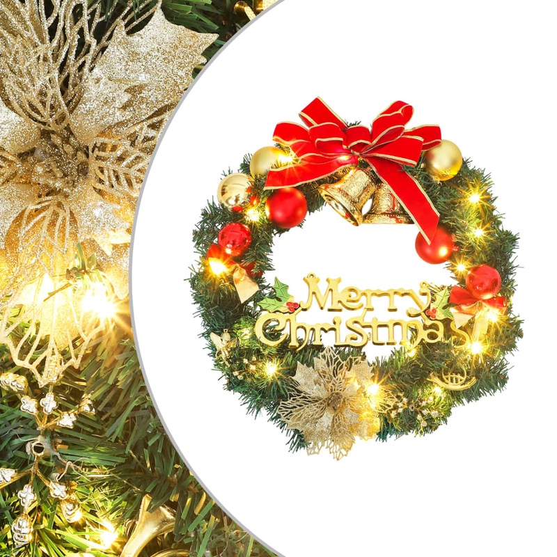 Berkfield Christmas Wreath with 20 LEDs Green 45 cm