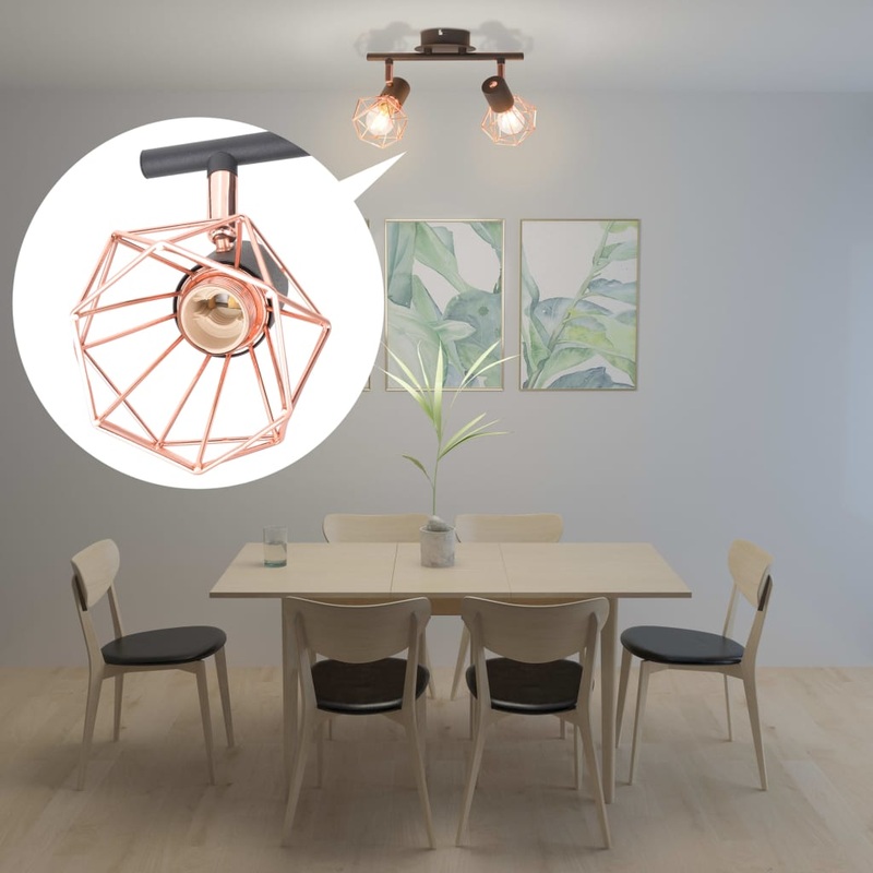 Berkfield Ceiling Lamp with 2 LED Filament Bulbs 8 W
