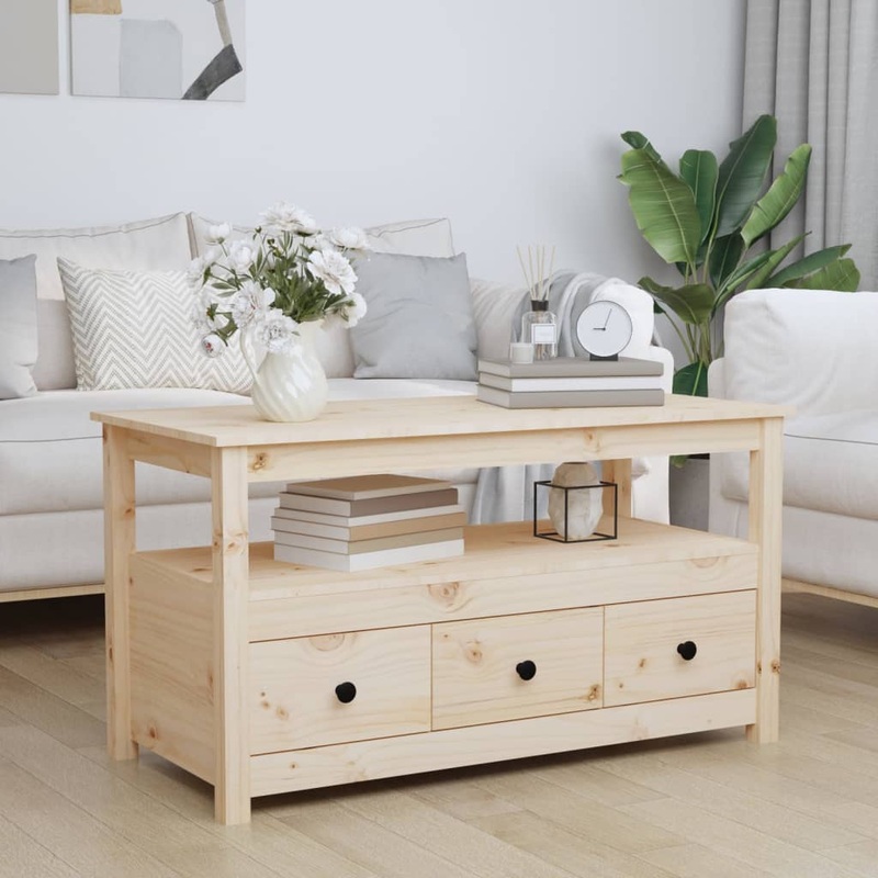 Berkfield Coffee Table 102x49x55 cm Solid Wood Pine