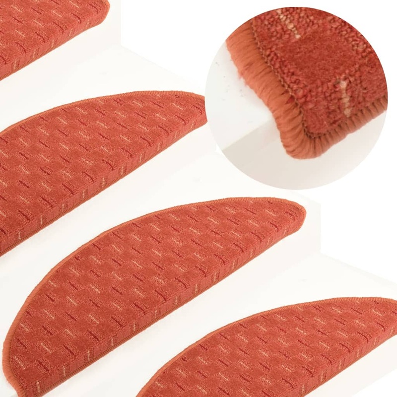 Berkfield Carpet Stair Treads 15 pcs Orange 65x21x4 cm