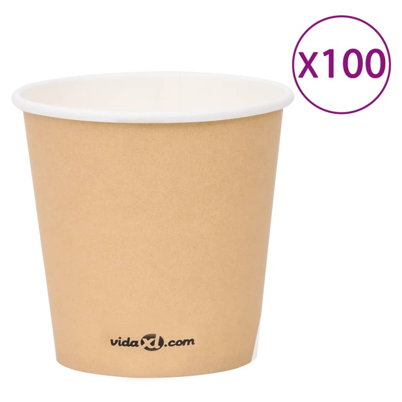 Berkfield Coffee Paper Cups 120 ml 100 pcs Brown