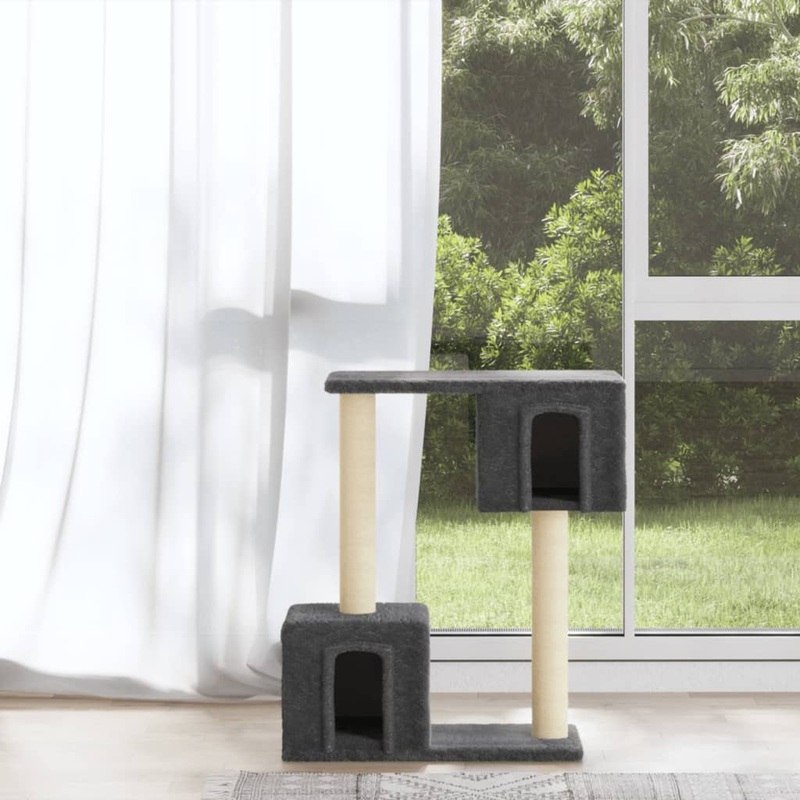 Berkfield Cat Tree with Sisal Scratching Posts Dark Grey 60 cm