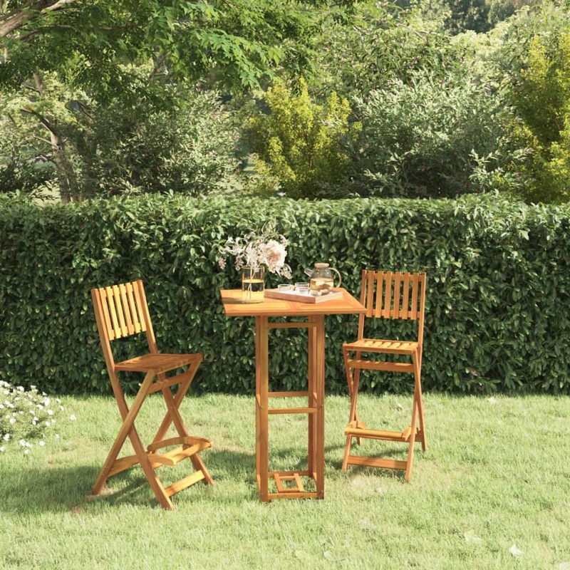Berkfield 3 Piece Outdoor Bar Set Solid Wood Acacia