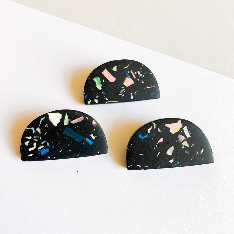 TERRAZZO BROOCH – BLACK