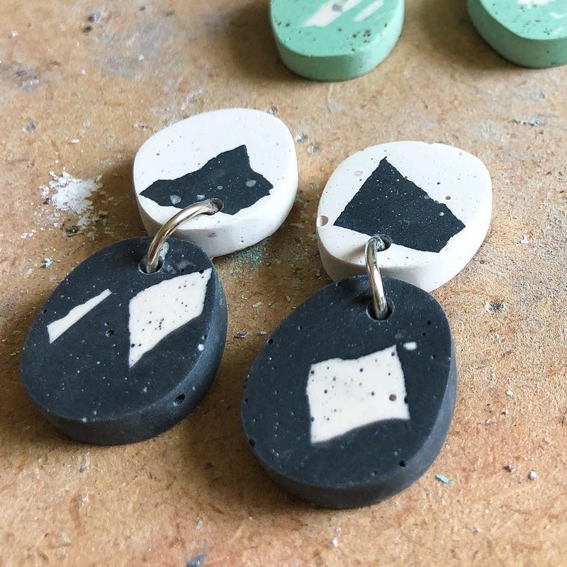 TERRAZZO PEBBLE DROP EARRINGS|Pebbles|Mixed Pebbles