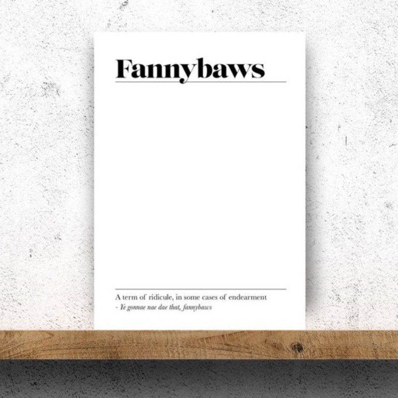 FANNYBAWS TEXT PRINT|A5|A4|A5|A4