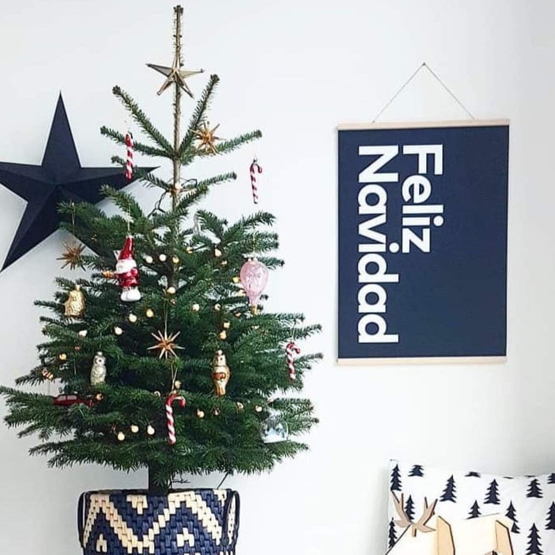 FELIZ NAVIDAD CHRISTMAS PRINT – BLACK A4