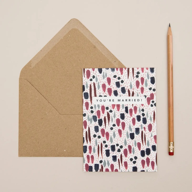 MUTED PATTERN YOU’RE MARRIED CARD