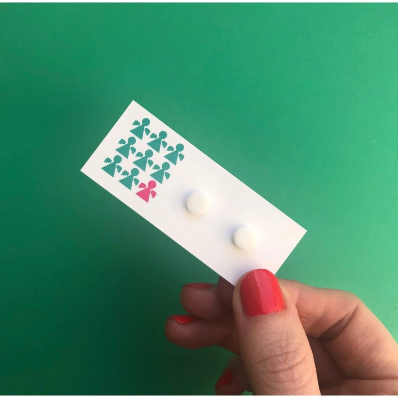 WHITE MINI CIRCLE STUDS