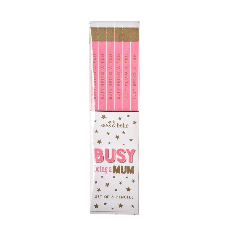 BUSY BEING A MUM PENCILS – SET OF 6