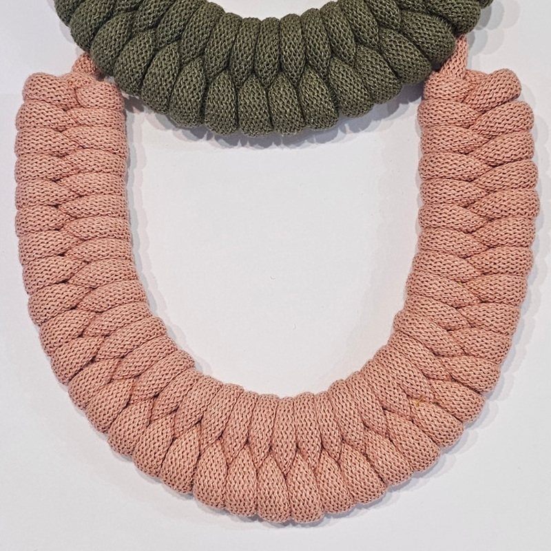 LARGE BOW NECKLACE|Light Pink|Navy|Ochre|Orange
