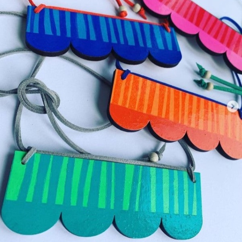 SID STRIPES NECKLACE|Green|Blue|Red|Orange