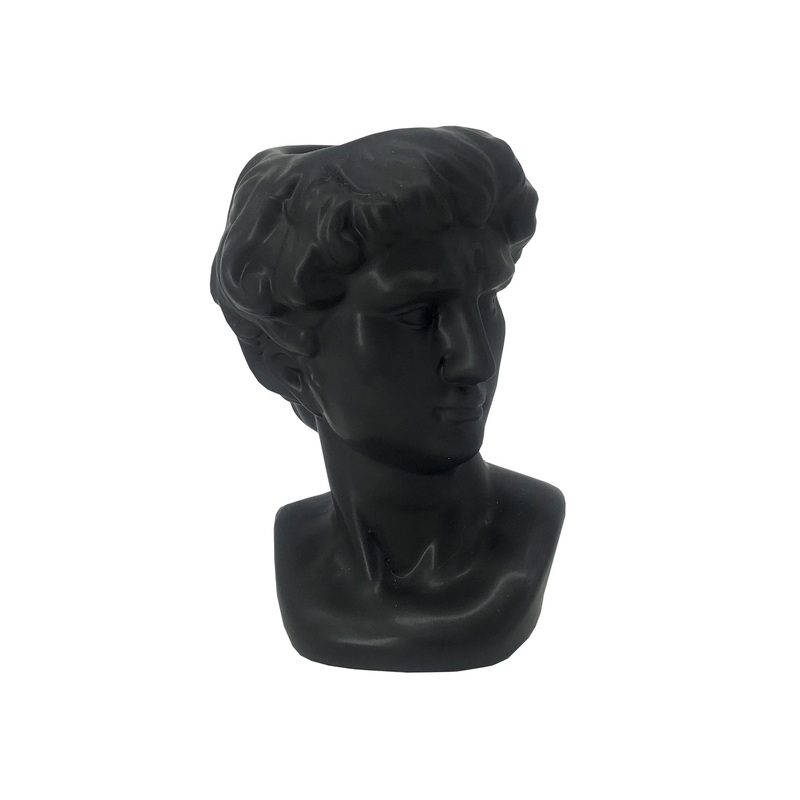 SMALL GREEK HEAD VASE – BLACK