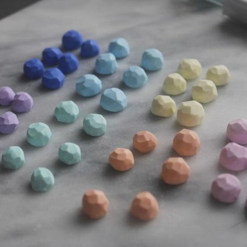 GEOMETRIC STUD|Pastel Blue|Pastel Peach|Pastel Yellow