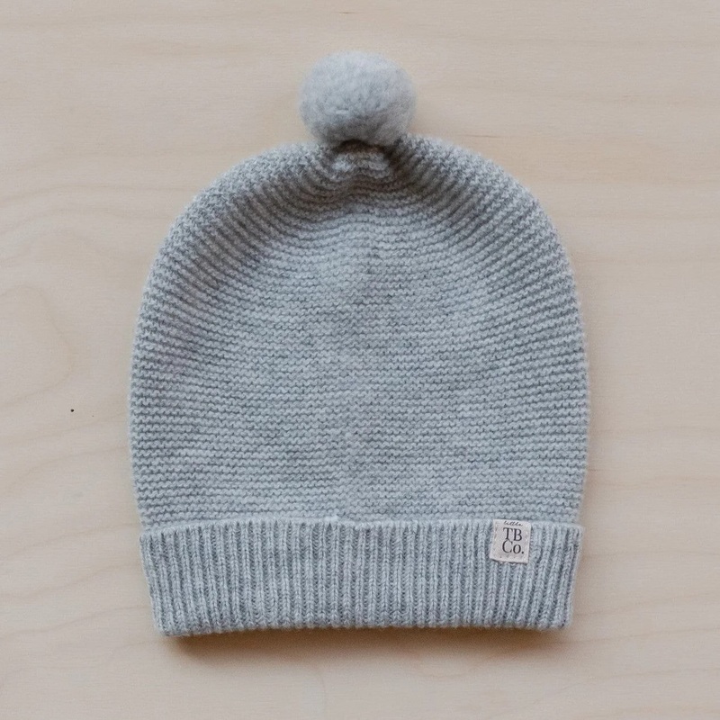 CASHMERE & MERINO BABY BEANIE – 6-12 MTHS – GREY MELANGE