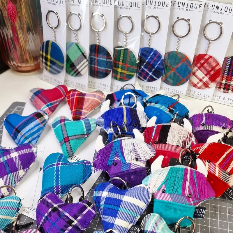 TARTAN HEART BROOCH|Blue/Pink|Pink/Teal|Purple/Teal|Red/Purple|Teal/Pink|Teal/Purple