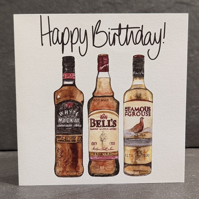 HAPPY BIRTHDAY – BELLS WHISKY TRIO CARD