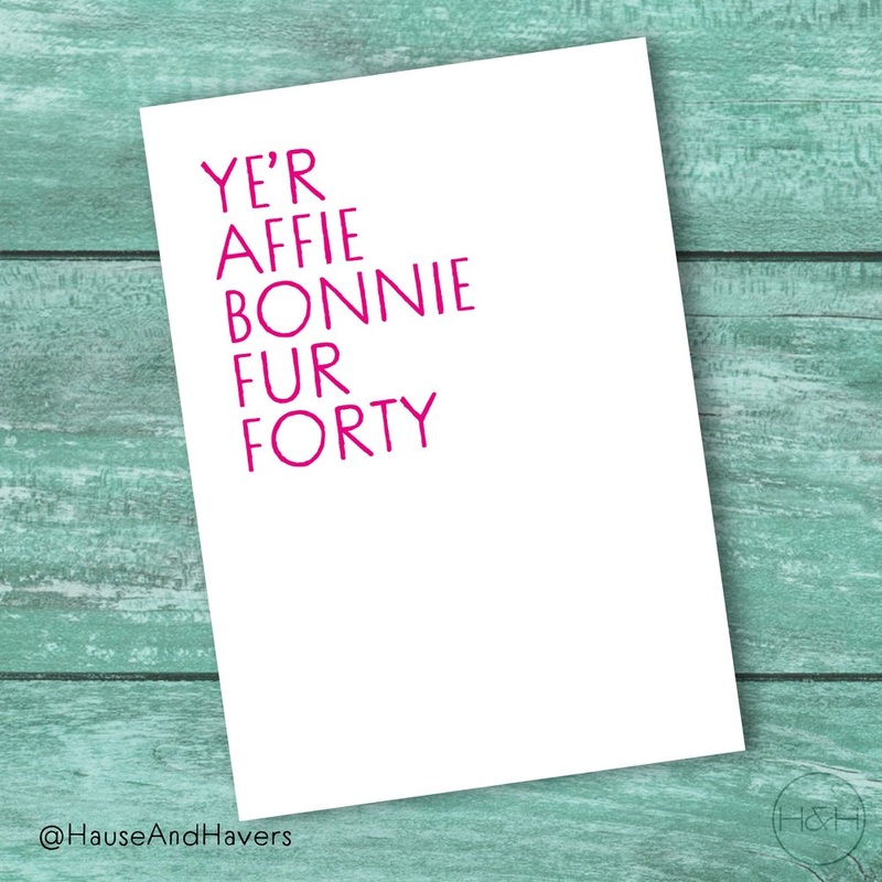 YER AFFIE BONNIE FOR……….CARD