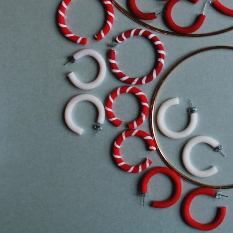 SPARKLE HOOP|Small|Medium|Red|White