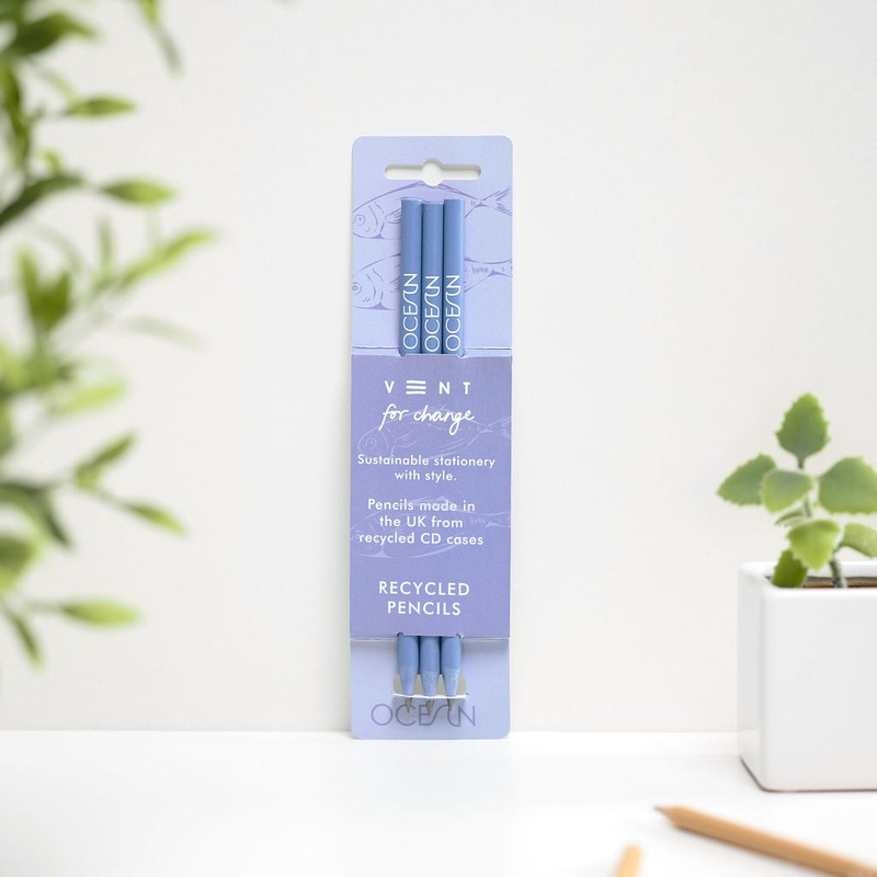 OCEAN RECYCLED PENCILS|Sea Blue|Red Coral