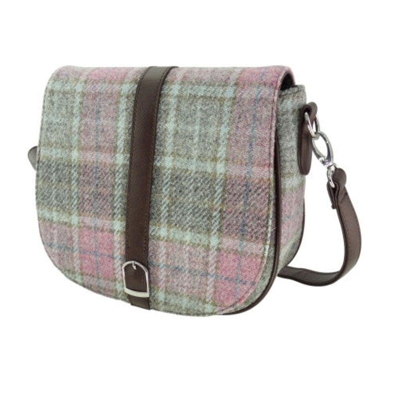 HARRIS TWEED – CROSSBODY BAG – SOFT PINK BUCHANAN
