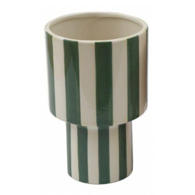 CABANA STRIPE VASES|Green|Pink
