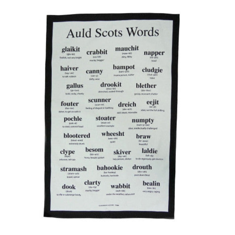 AULD SCOTS WORDS TEA TOWEL