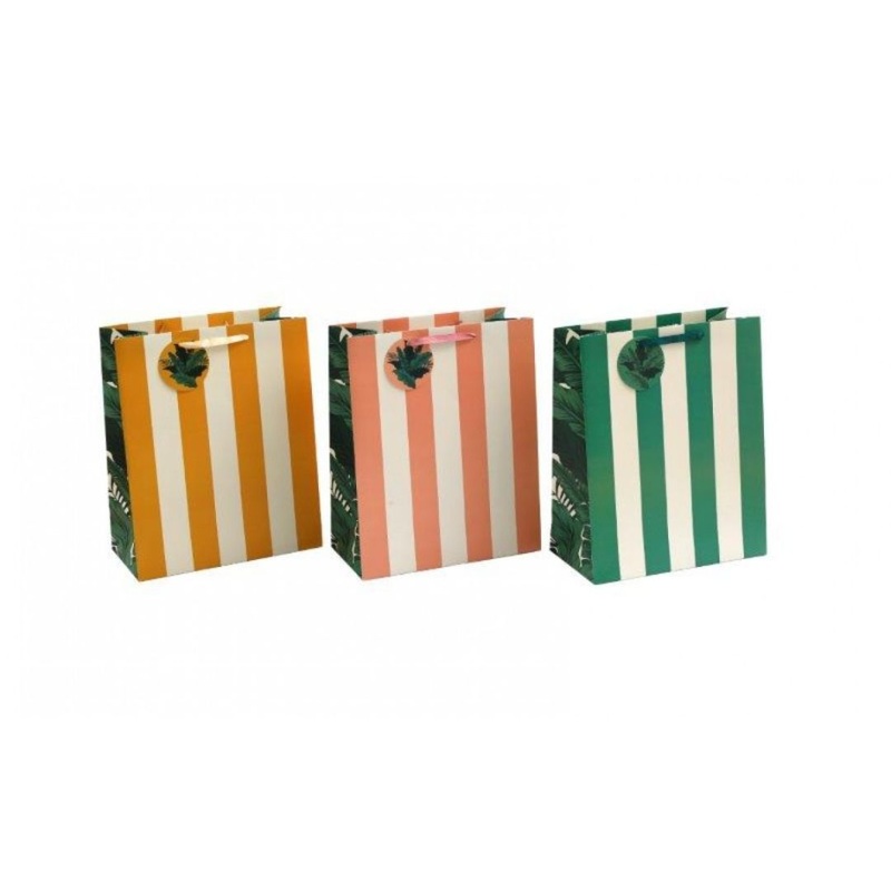 CABANA STRIPED GIFT BAGS|Small|Large|Green|Pink|Yellow
