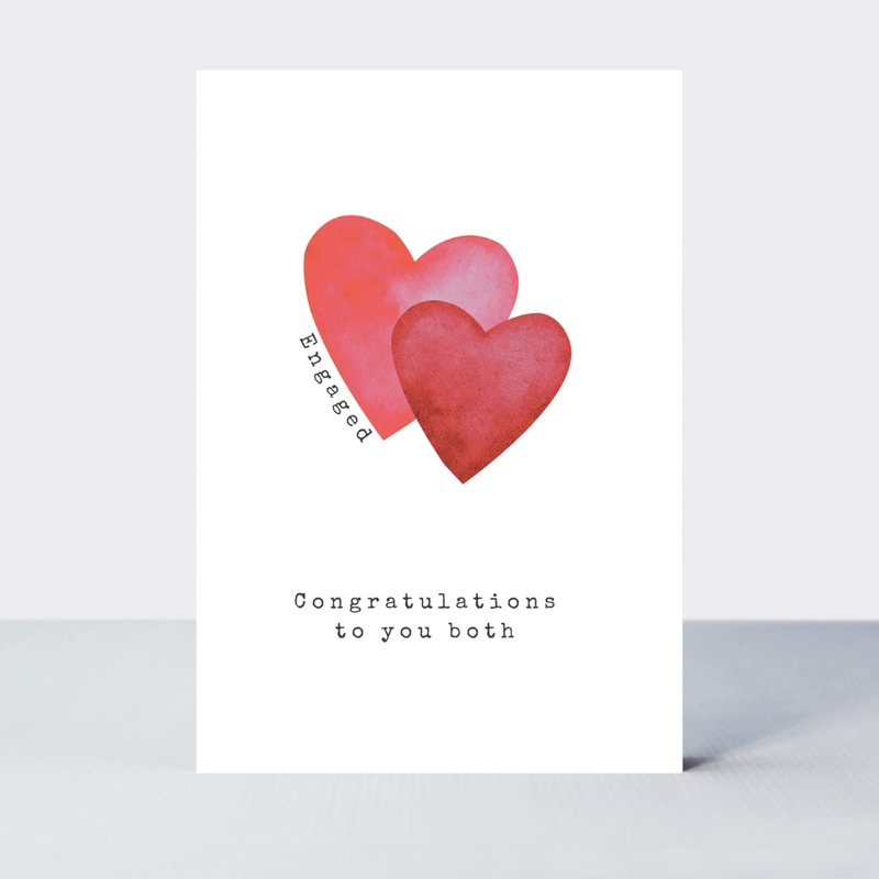 LOVE LIFE ENGAGED DOUBLE HEART CARD