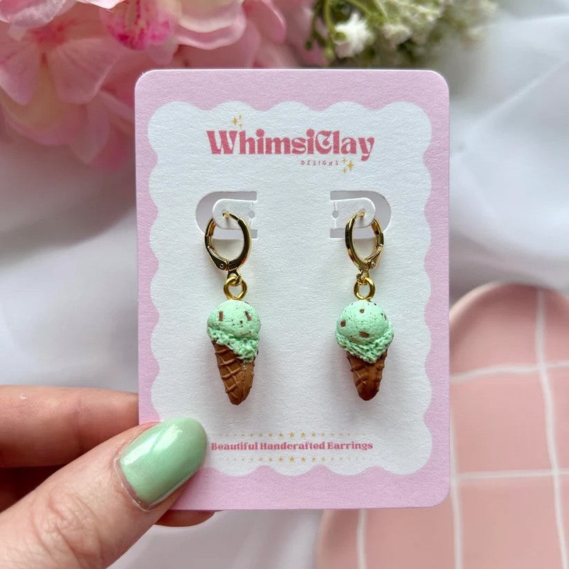 ICE CREAM EARRINGS|Mint|Sherbet|Strawberry|Vanilla