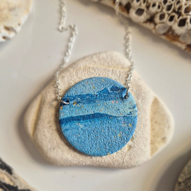 LARGE PENDANT NECKLACE|1 – Sea Blue|2 – Light Sea Blue|3 – Aqua Sparkle|4 – Navy