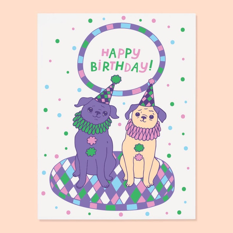 Clown PugsCard