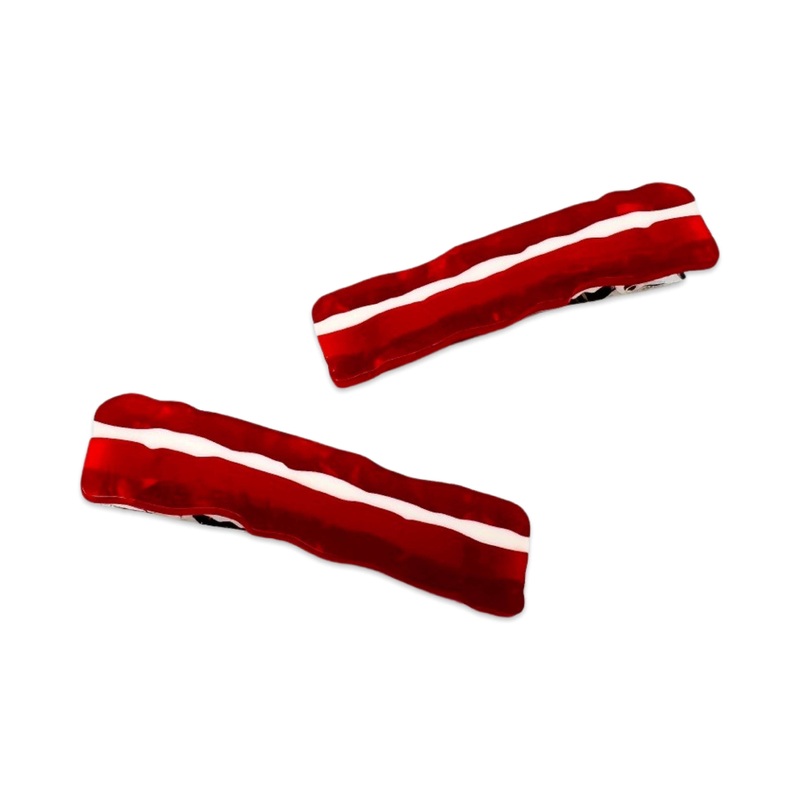 *SALE* Bacon Alligator Hair Clip Set
