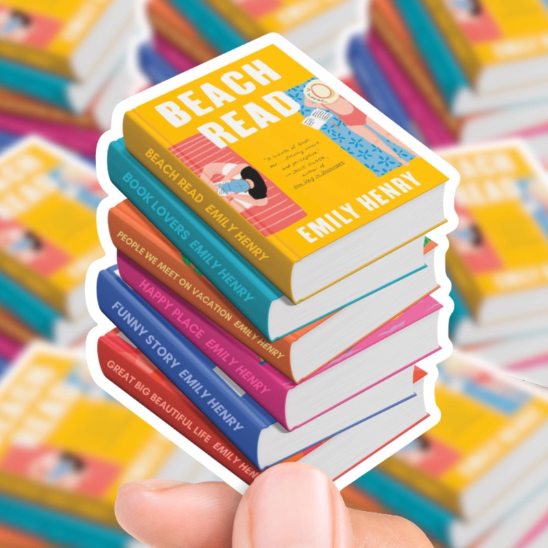 Emily Henry Inspired Book Stack Sticker